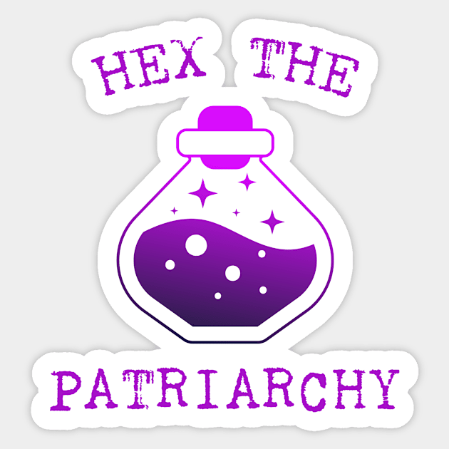 Hex The Patriarchy Femіnist Witch Funny Magical Mystical Magic potion Sticker by Meteor77